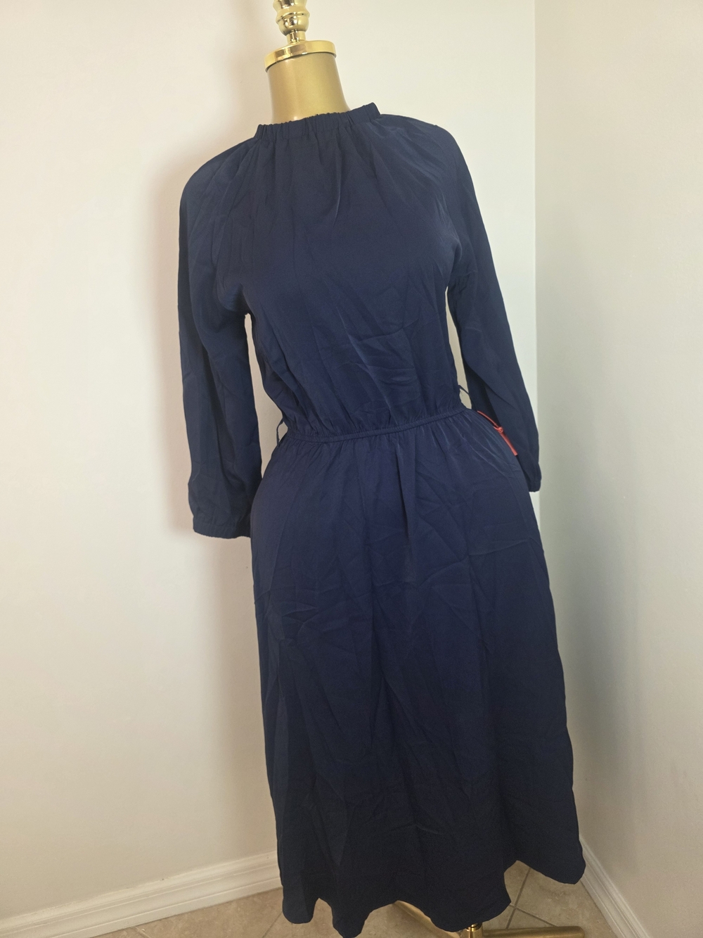 Navy Long Sleeve Midi Dress - Classic Women's Dress